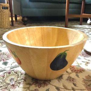Large Wood Carved Salad Bowl
